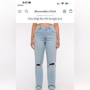Abercrombie & Fitch Light Wash High Rise Jeans size 29/8R